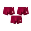 Calzoncillos Boxer de Algodón Rojo de Cintura Media Antibacterianos Fábrica de Ropa Interior para Bodas Venta al por Mayor