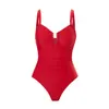 Traje de baño de una pieza Zeriluna con escote en V profundo y hebilla metálica, suave y sedoso, agradable para la piel, transpirable, push-up, traje de baño de moda