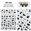 Pegatinas para Uñas con Huella de Pata de Gato Lindas Planas Gato Negro Lindo DIY Patrón Pequeño Pegatinas para Uñas Joyería Estilo Dh