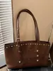 Shuai Mi Jia 2026 Otoño Nuevo Bolso Tote de Gran Capacidad Estilo Vintage Perezoso para Mujer, Bolso de Mano y Bolso de Hombro Estilo Coreano