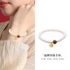 Pulsera de Plata Esterlina S925 de Fujian y Guangdong con Ágata Roja, Marca de la Fortuna, Perla de Imitación para Mujer, Estilo Chino, Diseño Simple y Exquisito, Regalo para el Día de San Valentín Chino