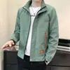 Chaqueta de primavera y otoño para hombre, simple, con cuello mao, top versátil casual de corte holgado para hombres jóvenes y de mediana edad, adecuada para ir al trabajo, moderna y disponible en tallas grandes