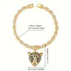 Collar con Colgante de Cabeza de Leopardo con Goteo de Aceite Incrustado de Diamantes Popular Europeo y Americano Transfronterizo Hip-Hop Calle Personalidad Moda Tendencia Accesorios