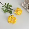 Flores de Dalia Artificiales de Alta Gama con Dos Cabezas para Decoración del Hogar, Sala de Estar, Decoración de Mesa de Comedor, Arreglo de Boda y Accesorios para Fotografía