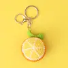 Llavero de Lana Tejido a Mano Fruta Uva Caqui Aguacate Colgante de Bolso Joyería Regalo