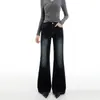 Jeans naranja joven # De tiro alto, ligeramente acampanados para mujer, con un ajuste cómodo y no restrictivo, diseñados para estilizar, cubrir las caderas, y son modernos y versátiles, con un diseño de moda de largo hasta el suelo