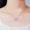 Ventas Directas de Fábrica Collar de Plata 925 26 Letras Inglesas Estilo Simple Ins con Letra Mayúscula con Incrustaciones de Diamantes Nombre Cadena Clavicular Colgante para Mujer