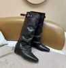 Estilo retrô, que aumenta a altura, emagrecimento, moda europeia e americana, cano alto, nova coleção outono/inverno, versátil, bico fino, conversível, botas de corte justo