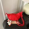 Bolso de Moda tipo Dumpling con Patrón de Lichi para Mujer 2025 Nueva Tendencia de Primavera Simple Casual Único de Nicho Bolso de Hombro Cruzado