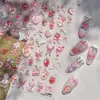 Adesivos de Manicure em Relevo Doce Estilo Princesa Infantil Adesivos de Unha Morango Xadrez Material de Caderno Desenho Diamantes para Unhas