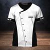 Moda 2023 verão promoção quente camiseta casual masculina de manga curta 3D nova faca de cozinha roupa de trabalho impressão tridimensional