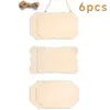 Conjunto de 6 Peças Mingguan de Etiquetas DIY Cor de Madeira Natural com Corda de Cânhamo, Acessórios Decorativos Artesanais Semi-Acabados, Placa de Suspensão para Porta de Madeira