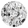 50 nuevos stickers de graffiti de notas rítmicas transfronterizas para decoración musical de carcasa de teléfono móvil, cuaderno, pegatinas de escritorio