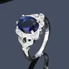 Anillos de Encaje Geométrico Europeos y Americanos, Anillos Exagerados con Piedras Preciosas, Joyería Elegante de Nicho, Anillos Dulces para Niñas, Transfronterizo