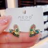 Moda japonesa e coreana Handmade Crystal Love Stud Brincos Design Exclusivo Sense Prata Pin Brincos Internet Popular All-match Brincos
