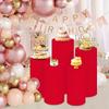 Cubierta Elástica de Cubo para Postre de Cuatro Lados Accesorios para Bodas y Fiestas Cubierta Cilíndrica para Mesa de Postres Adornos Decorativos de Atmósfera Colorida