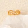 Anel de Zircônia Banhado a Ouro Moda Transfronteiriça Anel Aberto com Óleo Colorido Design Criativo Joias Leves de Luxo para o Dia a Dia