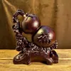 Adornos de Calabaza de Cinco Bendiciones Tallados en Palo de Rosa Talla en Madera Maciza Decoración para Sala de Estar Artesanías para Oficina Regalos de Inauguración