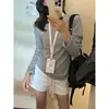 Camiseta de algodón con textura única de copo de nieve y manga larga para mujer, adecuada para primavera, verano y otoño, ligera y ligeramente transparente, protectora del sol, corte holgado e ideal como capa base.