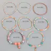 Pulseira Boêmia Étnica para Mulheres, Conjunto de Miçangas Coloridas de Arroz com Turquesa Multicamadas, Pulseira de Turquesa no Atacado