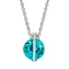 Deslumbrante Collar de Diamantes Plata S925 Moderno Diamante Principal Giratorio de 1 Quilate Colgante Redondo Mismo Estilo que en Little Red Book