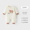 Macacão de Algodão Puro Manga Longa Estilo Primavera e Outono para Recém-Nascidos Roupa de Engatinhar para Bebês Classe A Roupas de Outono Macacão Fechado