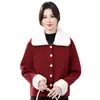 2026 Nova Roupa para Mãe Outono/Inverno Meia-Idade Petite Pequena Estilo Fragrância Elegante Emagrecedor Valoriza Plus Size Moda Versátil Jaqueta