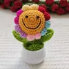 Liquidação Final de Produtos Acabados Girassol Rosa Girassol Tulipa Crochê Feito à Mão Fio Planta em Vaso Enfeites Atacado