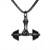 Accesorios de Moda Estilo Coreano Collar Clásico con Mancuerna para Hombre Joyería con Colgante de Acero de Titanio Personalidad