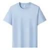 Nuevo Producto de Verano Camiseta de Color Sólido con Cuello Redondo de Lyocell Sorona Logo Personalizado Lisa Manga Corta Camisa Cultural Personalización