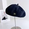 Chapéu Boina Moda Retro Literária Japonesa Feminino Outono Inverno Versátil Literário Chapéu de Pintor Proteção contra Frio Aquecimento Chapéu Abóbora Tendência