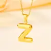 Venta al por mayor de Joyería de Acero Inoxidable Transfronteriza Europea y Americana, Collar con Colgante de Burbuja de 26 Letras Simple y Elegante, Lujo Ligero de Moda para Mujeres