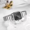Reloj de pulsera cuadrado de aleación acero bambú oruga para mujer viento frío simple esfera pequeña estudiante cuarzo al por mayor