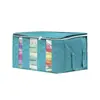 Bolsa de almacenamiento de tela no tejida caja de almacenamiento plegable para edredones caja de almacenamiento para armario ropa a prueba de polvo compartimento visual bolsa organizadora caja de almacenamiento
