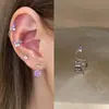 Colección de Pendientes de Hueso del Oído Morado de Ensueño Pendientes de Zirconia Pendientes Planos Espirales de Titanio Médico para el Hélice Pendientes de Hueso del Oído Morados