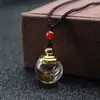 Collar con Colgante de Botella Hueca Esmerilada Botella Pequeña de Vidrio Se Puede Abrir para Empacar Cosas Dentro Botella Transparente Gawu para Pareja