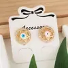 Nuevos pendientes populares para mujer de cobre con microincrustaciones de circonita, pendientes redondos de hexagrama, pendientes de moda vintage, venta al por mayor