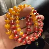 Pulsera Fantasma Yin-Yang de Arena de Cristal Cinabrio, Cuentas Redondas de Rejalgar y Cinabrio de Alto Contenido, Joyería de Pareja del Año Zodiacal