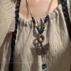 2025 Nuevo Collar Bohemio Étnico Retro para Mujer Estilo Hong Kong Colgante de Mariposa de Cerámica Cadena para Clavícula