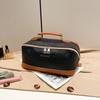 Transfronterizo en stock Bolsa de Cosméticos con Huella de Palma Gran Capacidad Portátil Viaje Neceser Pu Impermeable Bolsa de Almacenamiento Bolsa de Cosméticos