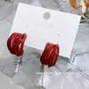 Shangren Shanghe pendientes de perlas rojas nuevos de otoño e invierno, aguja de plata s925, estilo coreano, pendientes elegantes de alta calidad para mujer