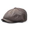 Chapéu boné octogonal masculino primavera e verão fino linho respirável chapéu masculino retrô casual boina boina de pintor
