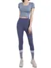 Conjunto de Top Deportivo de Manga Corta Nuevo Verano 2026 para Entrenamiento de Pilates, Fitness, Yoga para Levantar Glúteos y Deportes para Mujeres