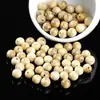 Cuentas Redondas de Madera con Aroma a Leche Natural, Cuentas Sueltas Individuales con Textura Fina, Cuentas de Madera con Agujero Pasante para Bricolaje, Cuentas Espaciadoras para Pulseras de 18 Cuentas, Fuente de Suministro