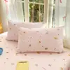 Funda de almohada de algodón puro, pieza individual, paquete doble de algodón puro, funda de almohada estampada para cuatro estaciones, 48 cm x 74 cm, funda interior para núcleo de almohada, pieza individual