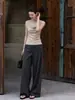 Venta al por mayor transfronteriza de moda para mujer, tops de punto más vendidos, camisetas básicas ajustadas HBZA918887