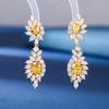 Pendientes Outina geométricos estilo frío para mujer con incrustaciones de chica dorada, plata S925 de lujo ligero con circonita de colores, para temperamento
