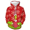 2023 Tendencia Nuevo Navidad 3D Impresión Digital Vestido de Pareja con Capucha Manga Larga Sudadera Casual Deportiva Pulóver Hombre