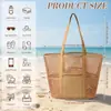 Bolsa de Playa Plegable de Malla Estilo Nuevo de Verano para Mujer, Bandolera Única, Bolsa de Almacenamiento Portátil para Viajes, Bolsa de Compras Transpirable para Exteriores
