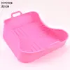 Forma de Silicone para Assar de Grau Alimentício Air Fryer Doméstica Forma de Silicone para Assar de Grau Alimentício Forma de Silicone Dobrável para Assar